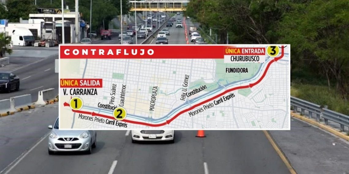Carril-contraflujo-en-morones-prieto - Adelante Mty