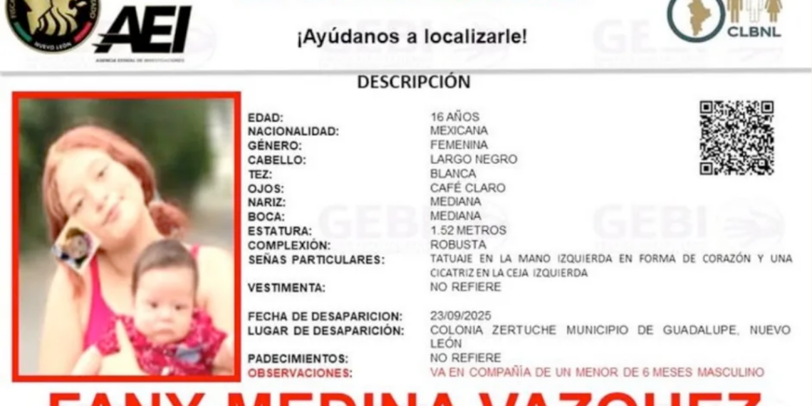 Búsqueda Inmediata, Bebé Desaparecido, Menor De Edad, Guadalupe, Bebé Y Joven - Adelante Mty