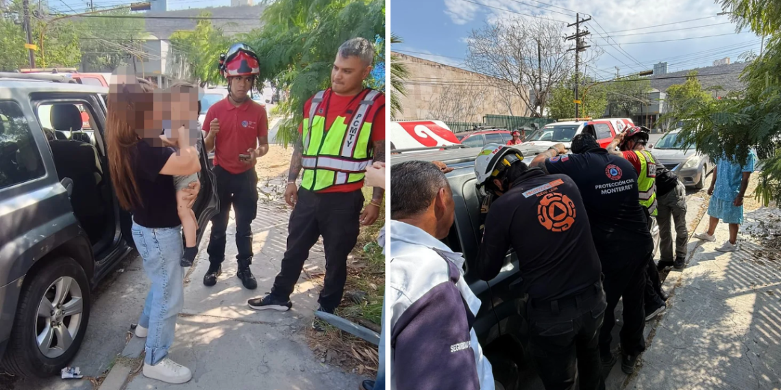 El-rescate-de-un-menor-atrapado-en-un-vehiculo-por-proteccion-civil-de-monterrey - Adelante Mty