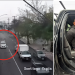 Monterrey-recupera-carro-robado-en-apodaca - Adelante Mty Two-panel Image: Left Shows a White Car in Traffic on a City Street Circled in Red; Right Shows a Man Seated in a Vehicle with His Eyes Blacked Out. - Adelante Mty