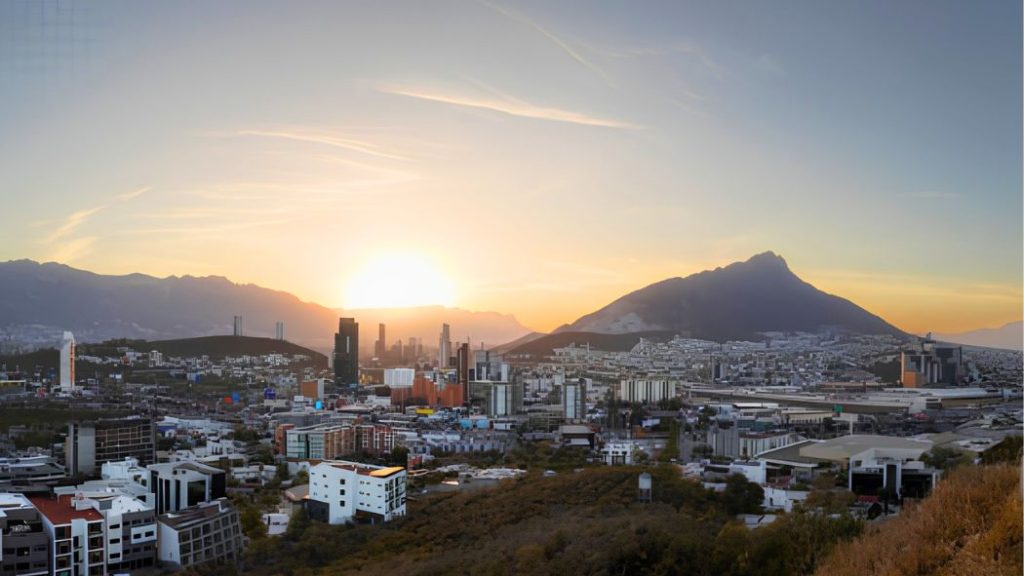 Cape Town Skyline at Sunset with Table Mountain Silhouetted in the Background - Adelante Mty